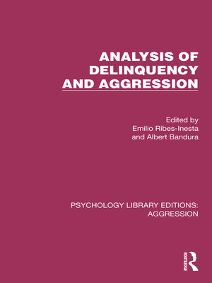 cover image of Analysis of Delinquency and Aggression